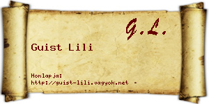 Guist Lili névjegykártya